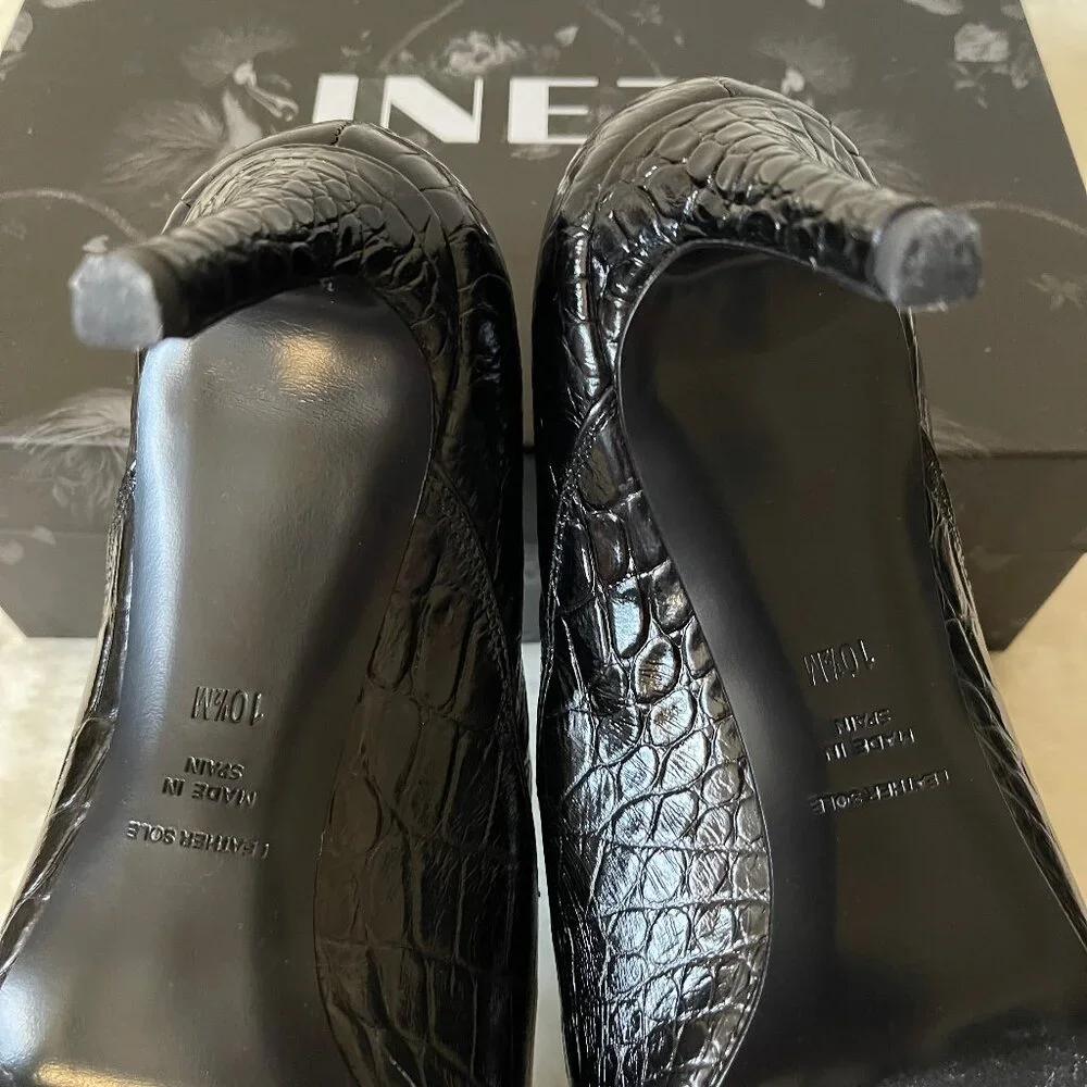 Inez Marisol 70 in Black Croco Emboss size 10.5 standard - Picture 9 of 12